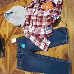 2 pcs Carter's jeans & Wonder Nation Top with hood